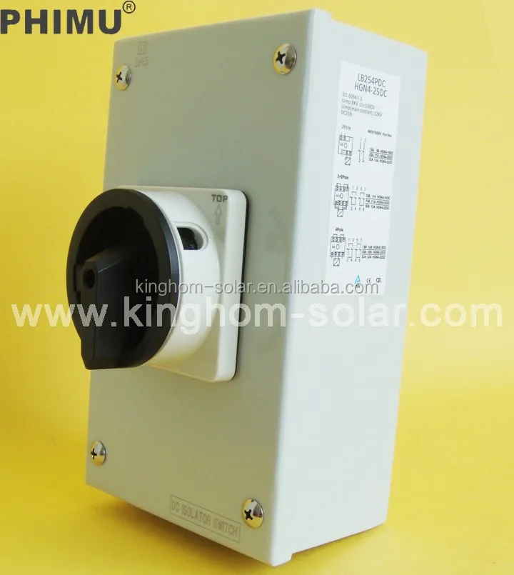 
IP66 Metal Enclosure 1200V Solar DC Isolator Switch 