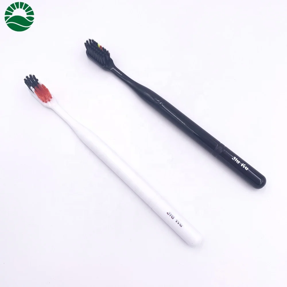 
Popular flag color bristles white and black 2 pack medium softness adult toothbrush 
