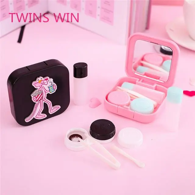 2018 Canada Summer promotional gift circle lenses case hot selling China lenses box Pink Panther Design Contact lens box