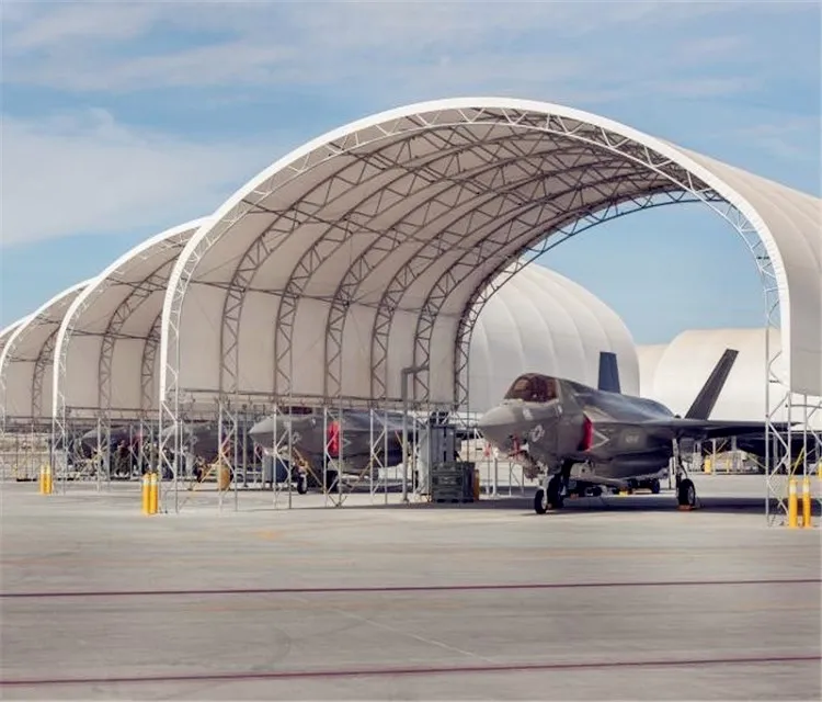 High quality aircraft hangar curved roof design structural steel shed