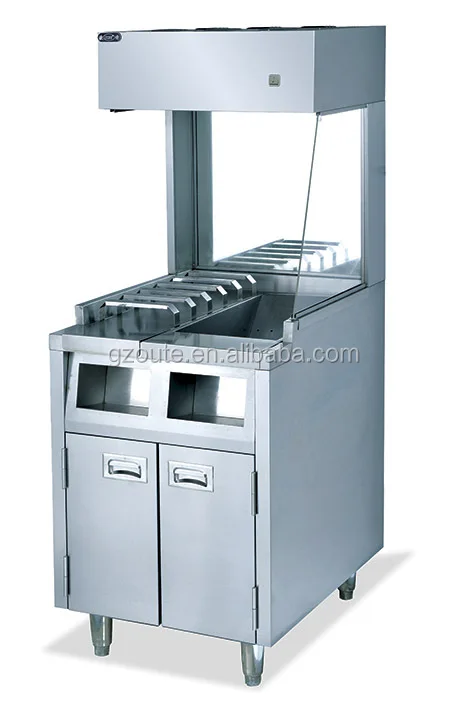 Stainless Steel Electric Fast Food Restaurant Equipment Counter Top Chips Worker And Potato Warmer Showcase