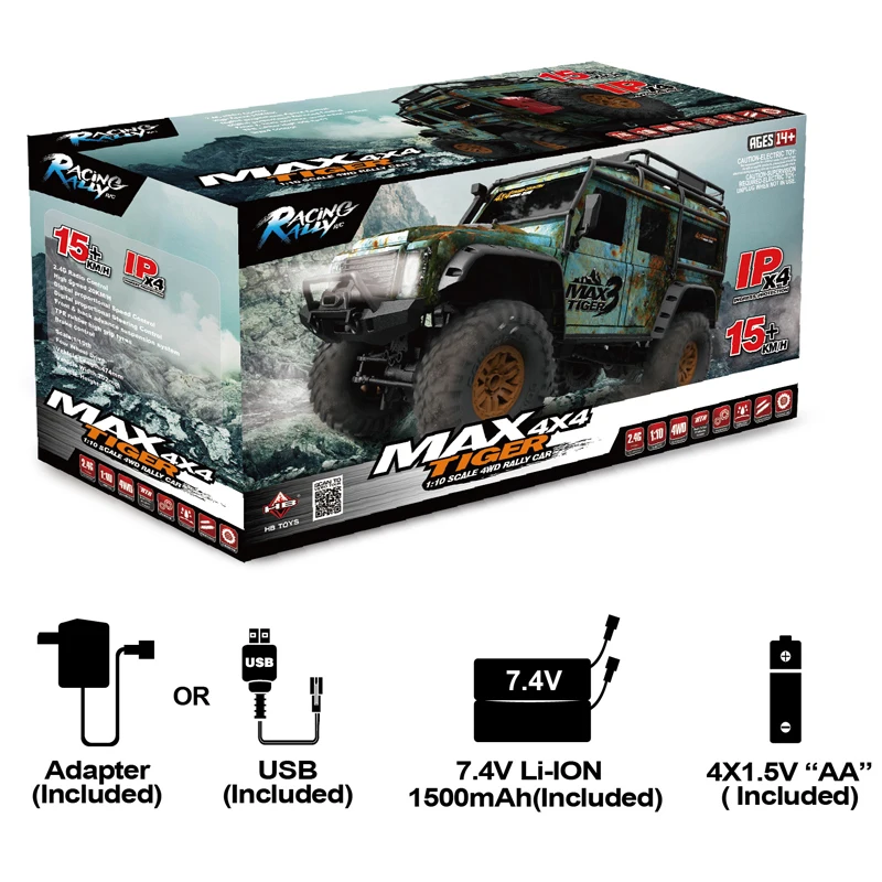  Большой 1:10 2 4G Rc Max Tiger3 грузовик 4x4 гусеничный раллийный автомобиль (IP X4 защита от проникновения)