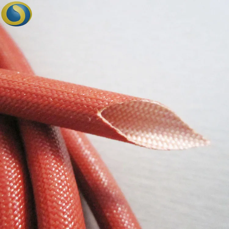 1.5kv Black red colors 1/4' silicone Fiberglass sleeving Heat Shield fiber glass hose 6MM
