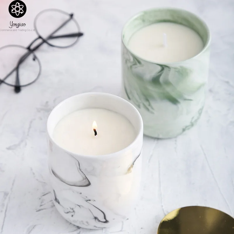 Матовая Янтарная термостойкая зеленая стеклянная банка для свечей с деревянными крышками