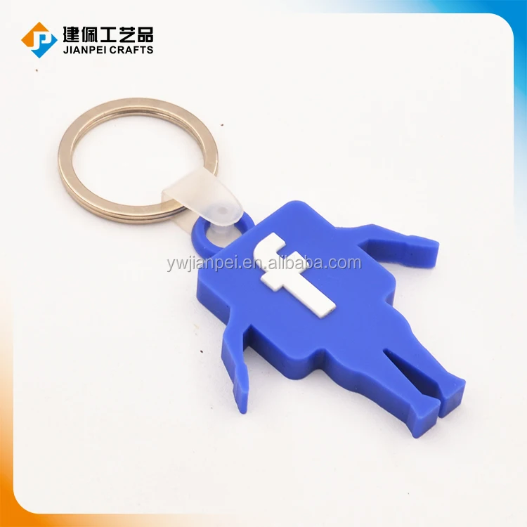 
Robot Shape Facebook Logo Giveaway Rubber PVC Keychain 