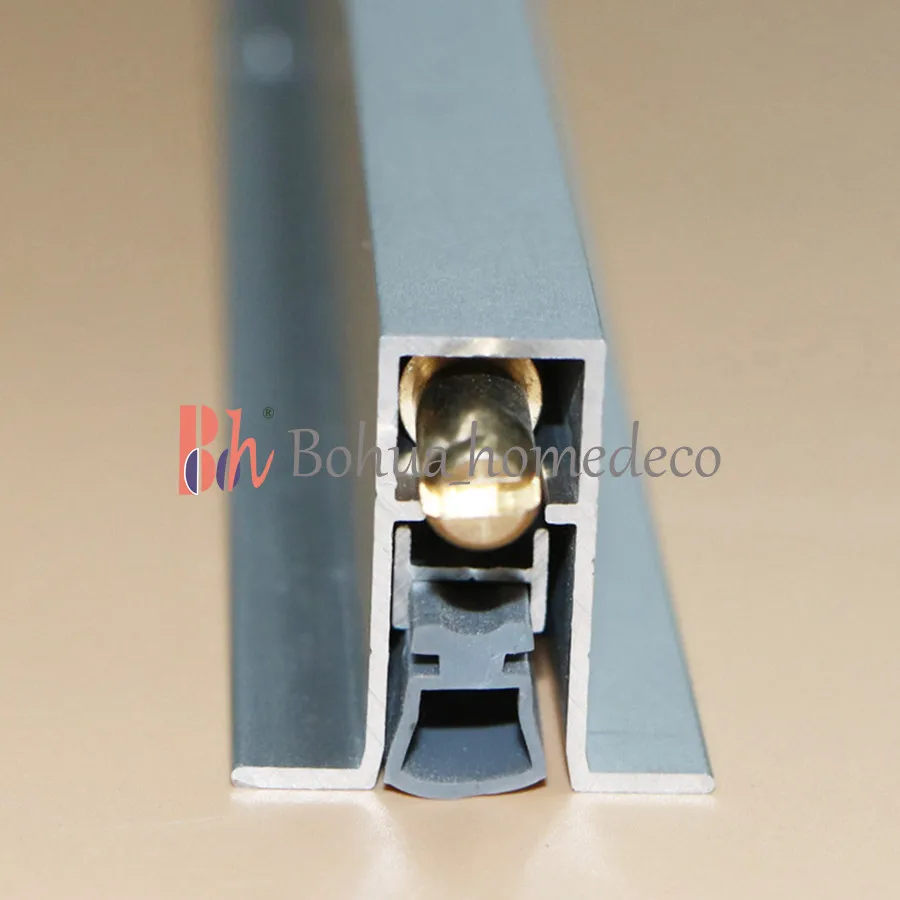 1000mm Automatic Door Bottom Seals Automatically Lift Aluminium Weatherstripping U type Edge Groove Hidden Sealing Bar M002