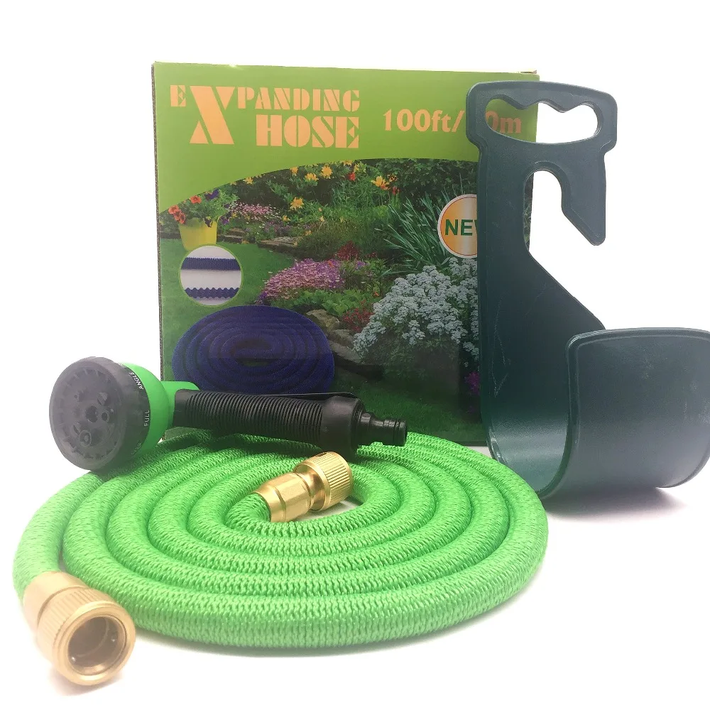 Alibaba Retail online shopping 100FT Brass Fittings Expanding Garden Water Hose with Garden Hose Nozzle Sprayer