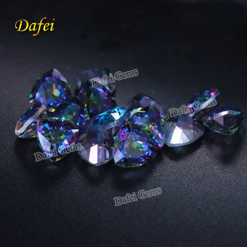 Wholesale Trillion Blue Mystic Natural Quartz For Jewelry