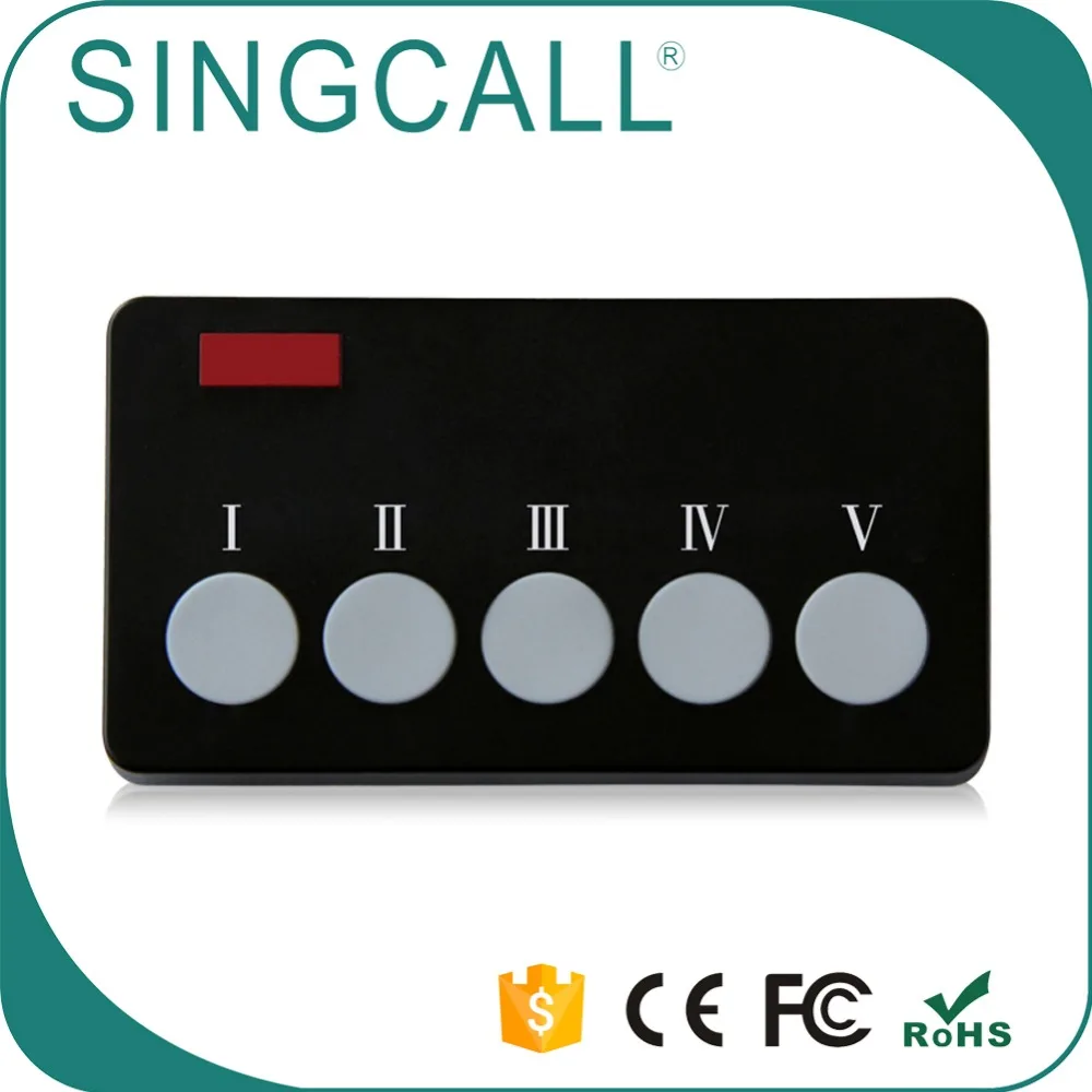 SINGCALL Supermarket Calling System Paging 5 Wrist Pager Watch Office Staff Call Button