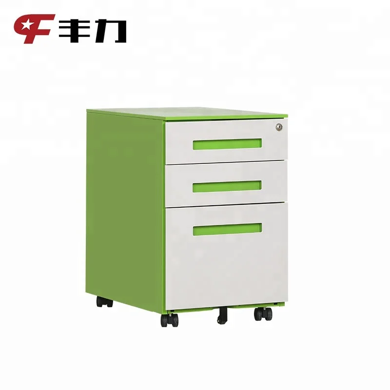 Popular Metal A4 File Movable Cabinet with 3 Drawers Office Mobile Pedestal for Filing Storage Mobile Filing Cabinet