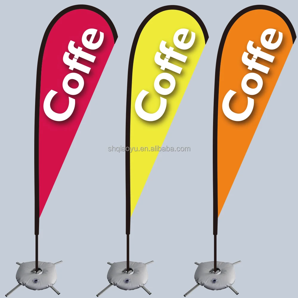 Waterproof Double Sides Custom Print Flying Teardrop Flag Banner For Coffee Shop