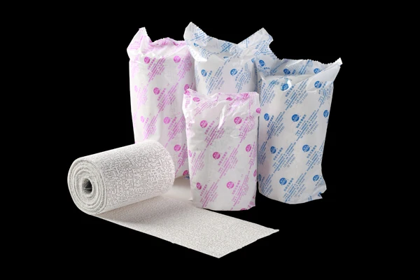 Medical adhesive plaster of pairs bandage and gauze roll