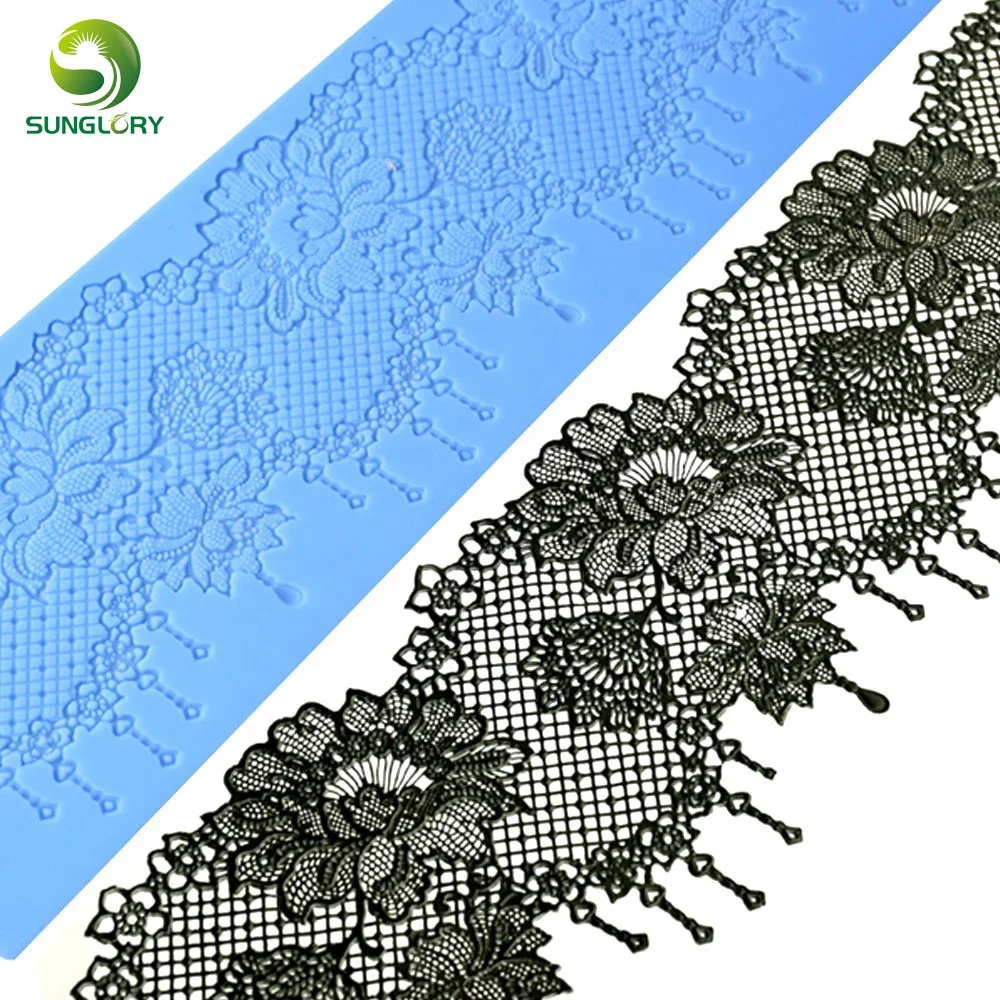 Wedding Decoration Flower Silicone Lace Mat Sugar Craft Cake Fondant Lace Mold Chocolate Gumpaste Molds For Baking Tools Kitchen