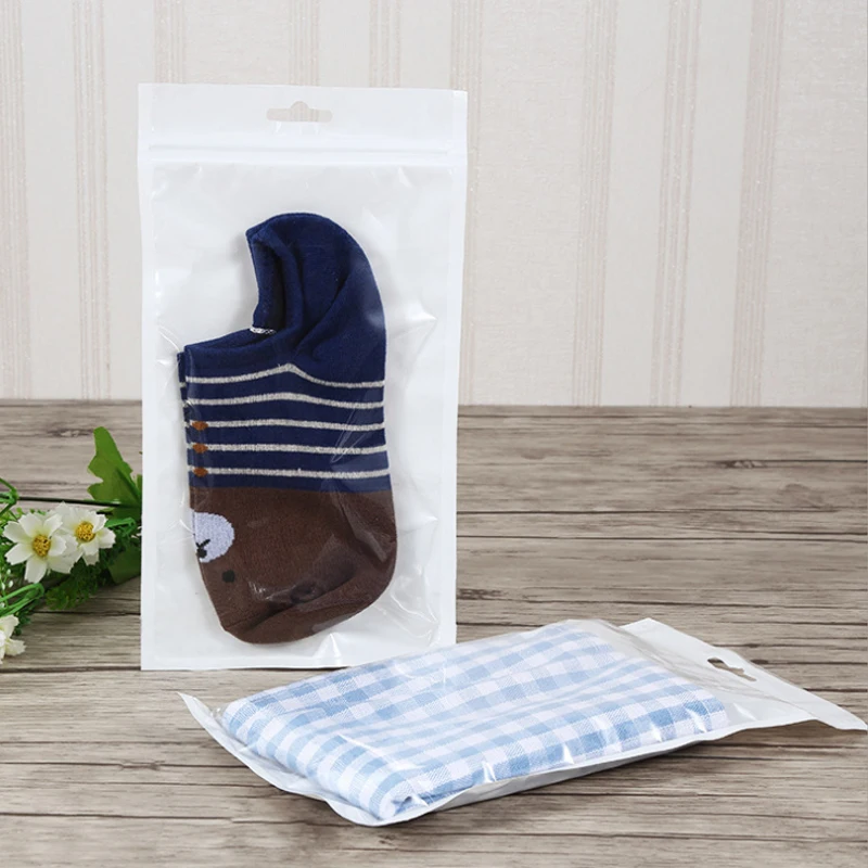 SZHOYO Wholesale Zip Lock Clear Plastic Zipper Underwear Socks Sleeve Packaging Bag*