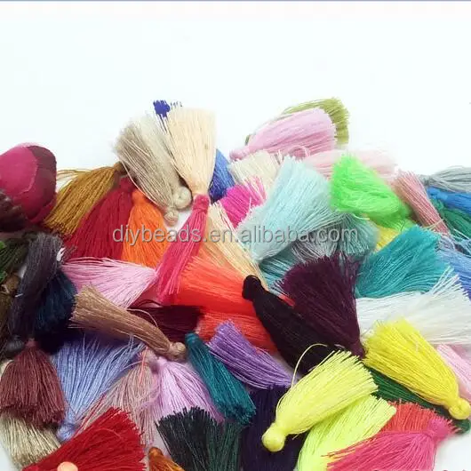 DIY craft supplies jewelry 30mm length various color cotton small tassels to stick on greeting cards