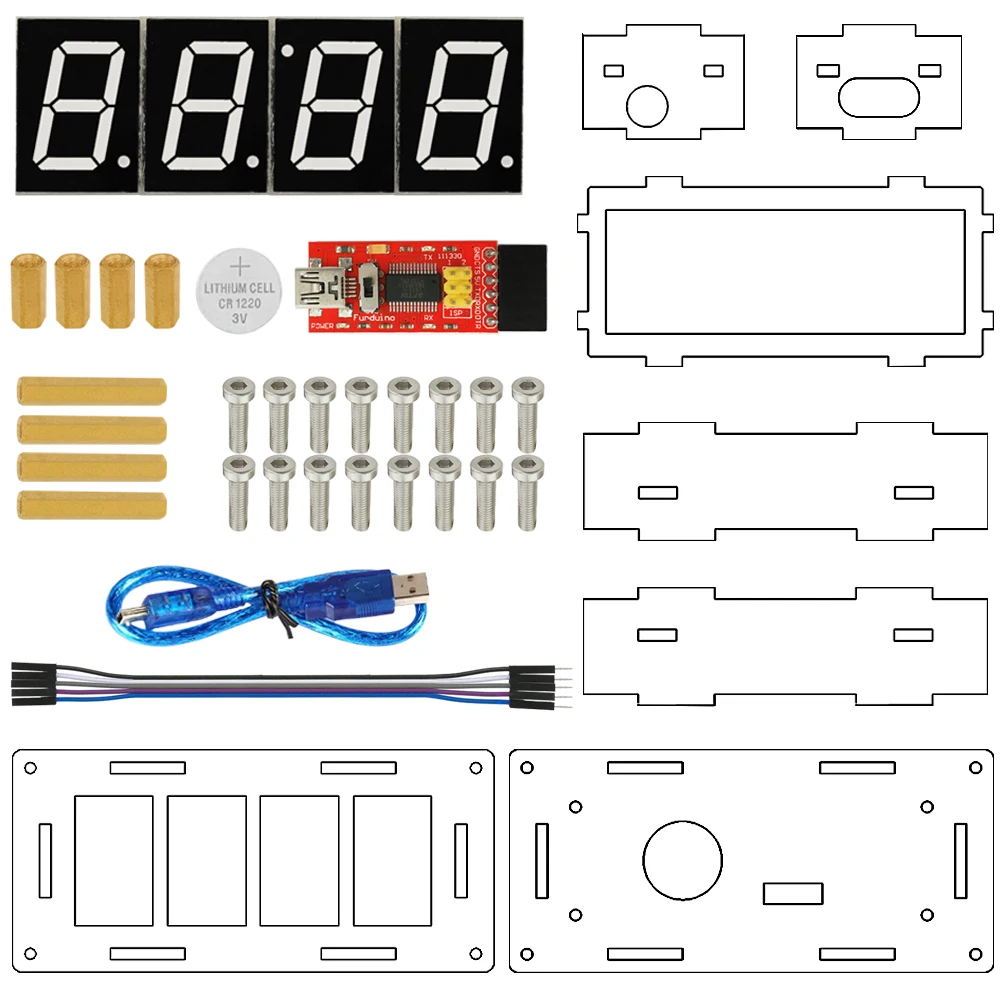Keyestudio DIY Kit Красный светодиод Электронные часы микроконтроллер цифровые часы Время термометр diy электронные часы комплек