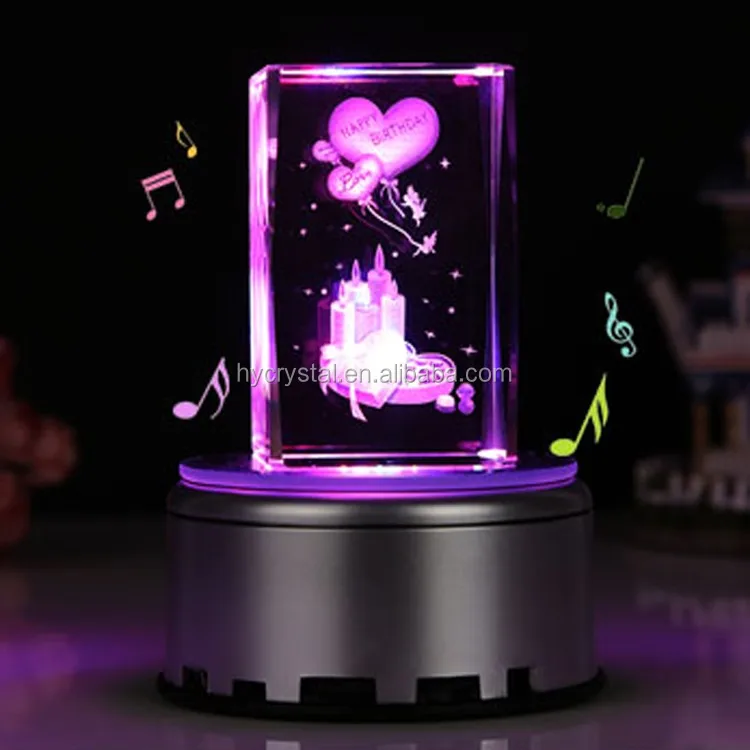 2020 Crystal 3d laser light cube for birthday gift & decor