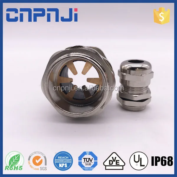 PINJI водонепроницаемый соединительный кабель никелированная латунь m25-M63 EMC экранированный метрические кабельный сальник для герметизации провода