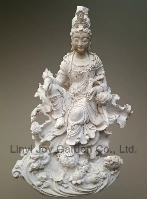 Factory Wholesale Sitting White Marble Kuan Yin Statue