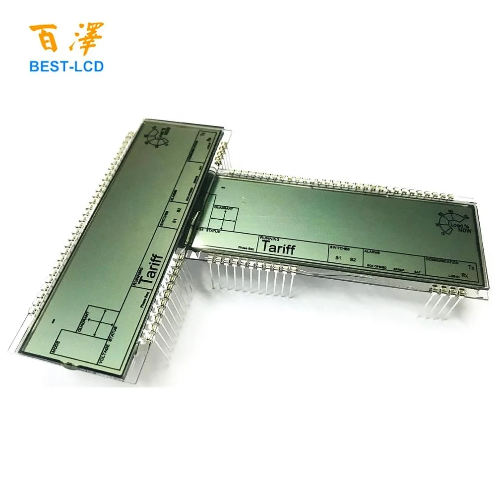 Black Silk-Printing 45 Pin 6 Digits 7 segment HTN Reflective LCD Display For Electricity Meter/Gas Meter/Flow Meter