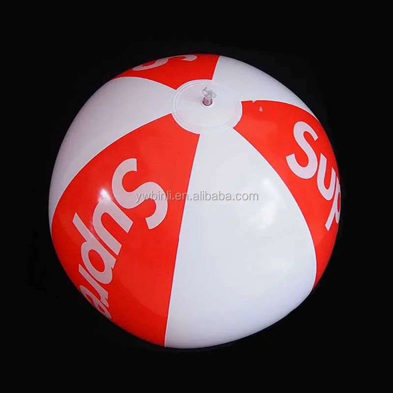 24inch white and red new beach balls eco-friendly inflatable balls