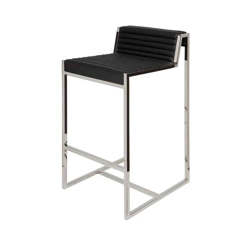 
Modern Zola bar chair in leather stainless steel structure 