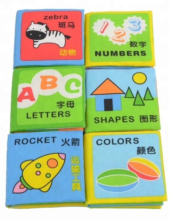 Baby early education toy high quality custom plush soft cloth book toy