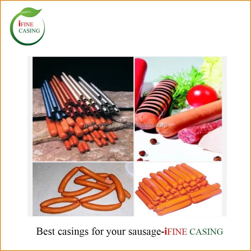 Artificial casing Fibrous sausage casings can be smoked, cooked,BBQ casing