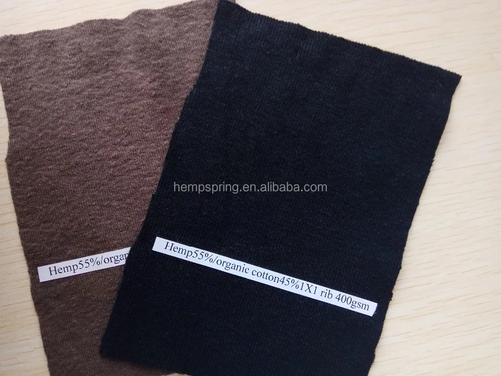 Оптовая продажа, ткань в рубчик 1X1 из конопляного органического хлопка и спандекса