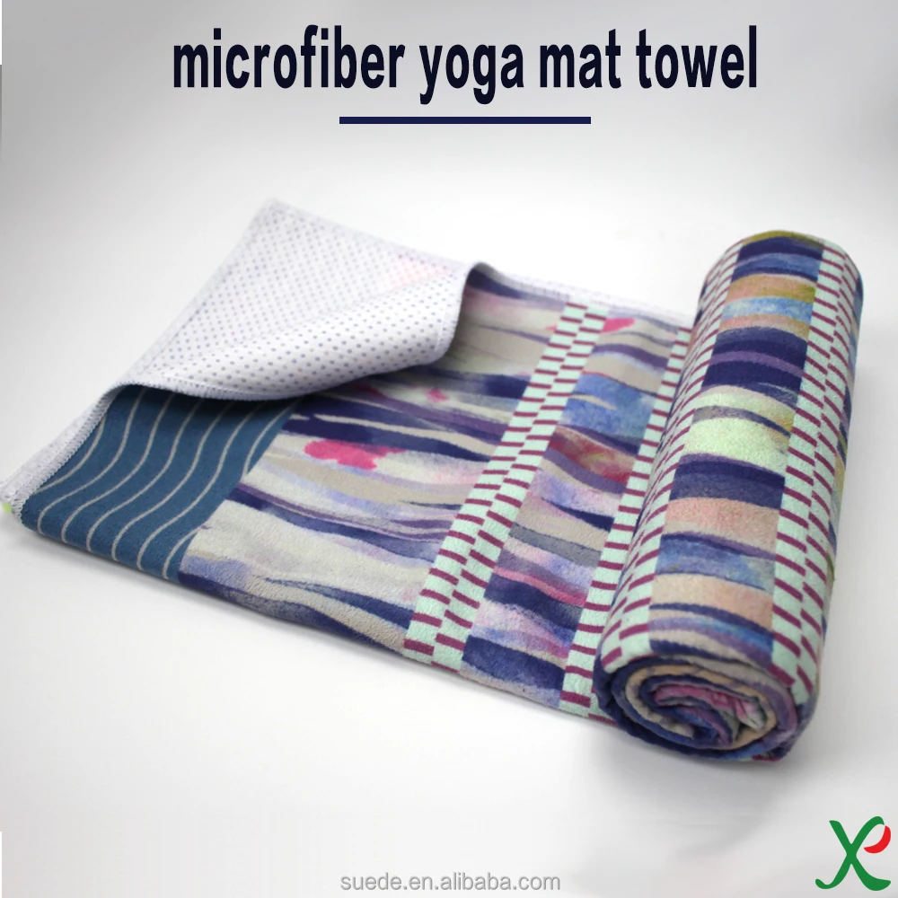 2017 anti slip custom logo microfiber yoga mat towel