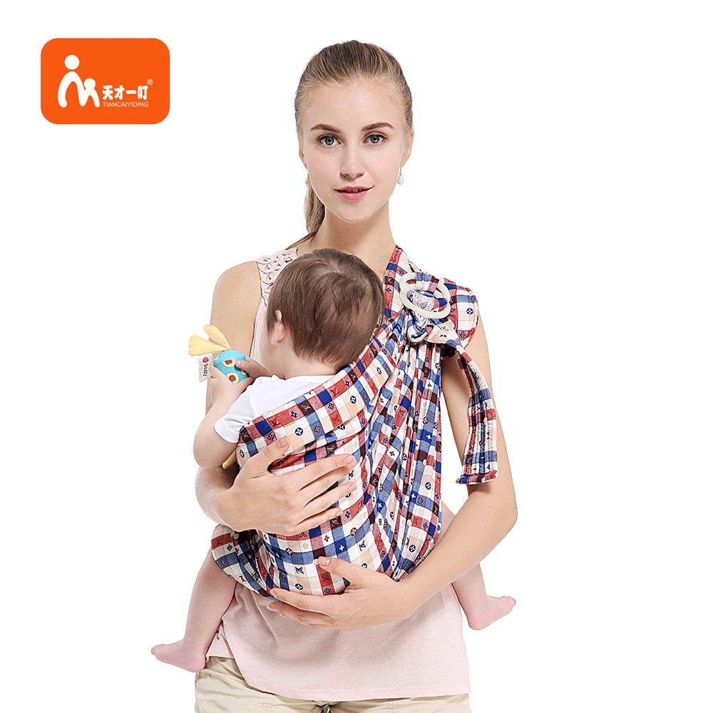 Wholesale customized ring frame material cotton front baby wrap nursing sling carrier