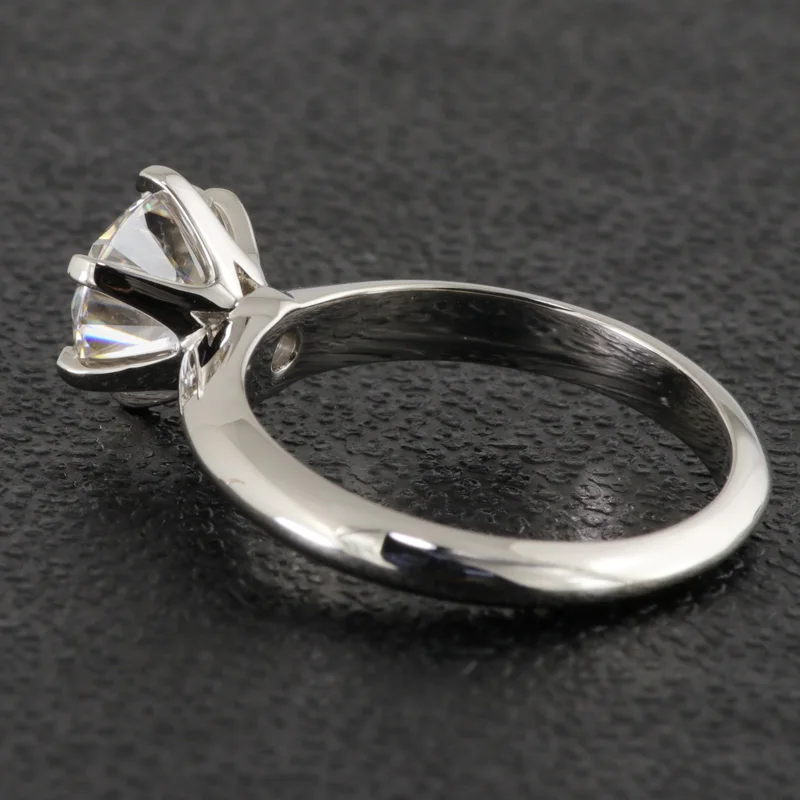 
Solitaire round moissanite platinum 950 wedding ring 