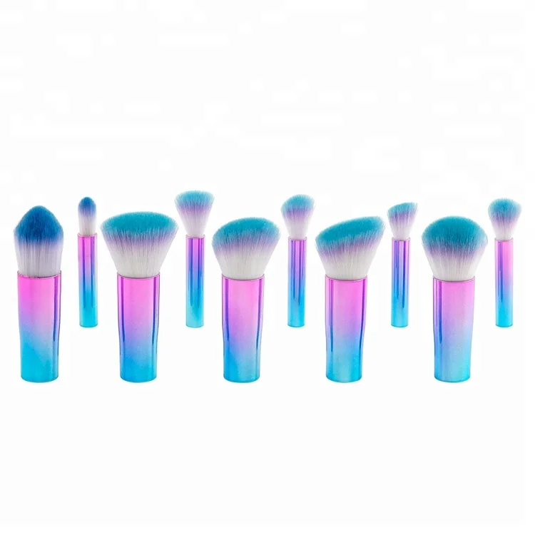 
New Arrivals Top Quality Bristles Detachable Gradient Plastic Makeup Brush Set 