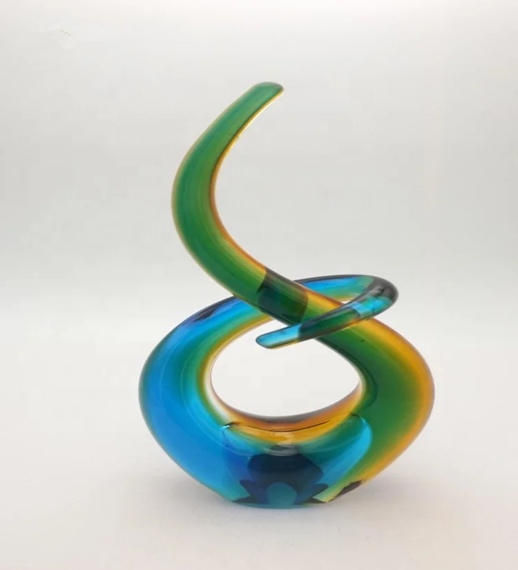 New Large Hand Blown Multicolor Murano Art Glass Style Sculpture