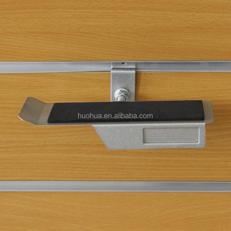  Huohua оптовая продажа Высочайшее качество серебристый цвет mdf slatwall стенд для выставки обуви
