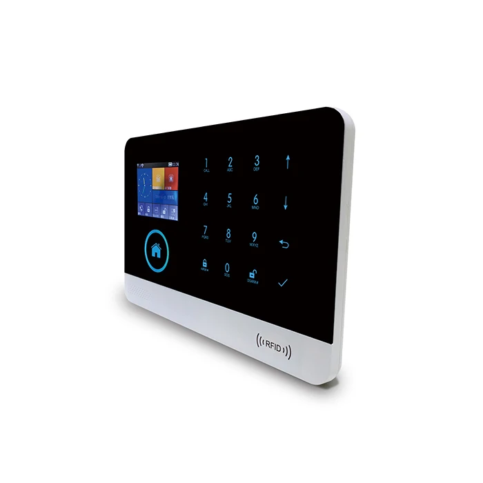 поддерживает Немецкий/Русский/Польский ЦВЕТНОЙ Экран Сенсорной Клавиатурой БЕСПРОВОДНОЙ GSM сигнализация