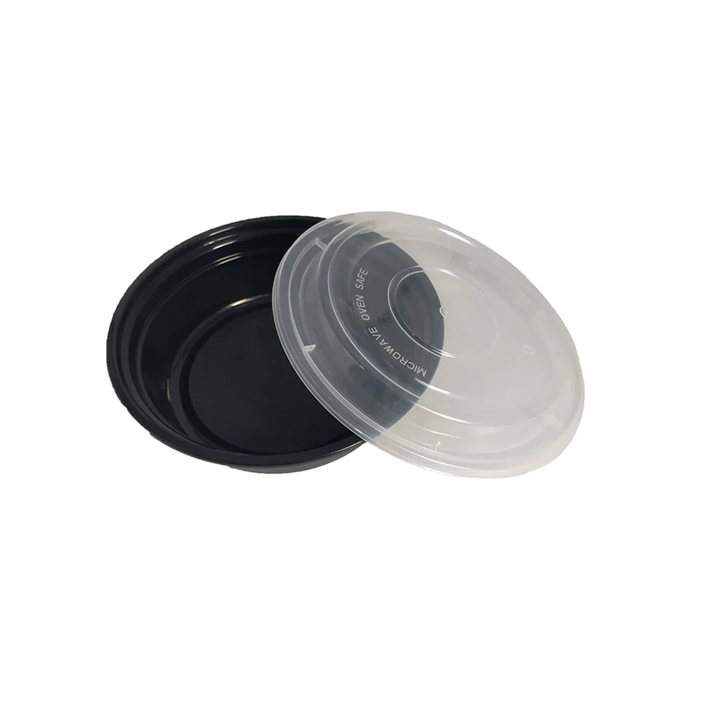 16oz 24oz 32oz 37oz 48oz Black Disposable Takeout Containers Easy Open Plastic Food Container Togo With Dome
