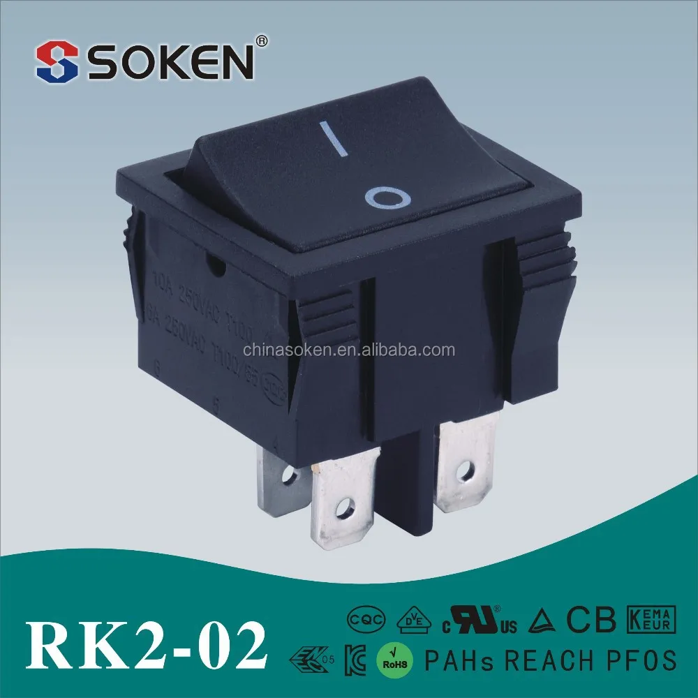 Rk2-02 DPST RoHS KCD4 клавишные переключатели 4 контакт. выкл 10а 250 В AC