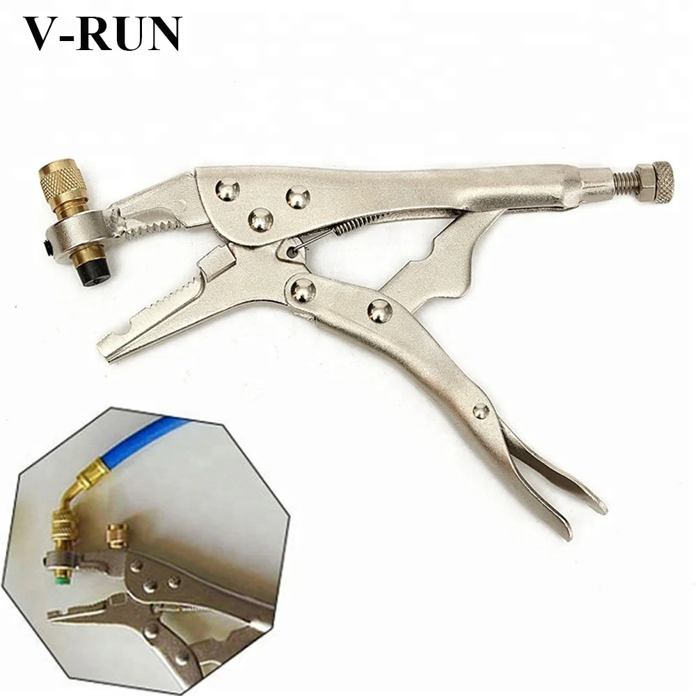 Drillpro Air Conditioner Refrigerant Recovery Refrigeration Tube Steel Locking Plier Hand Tool