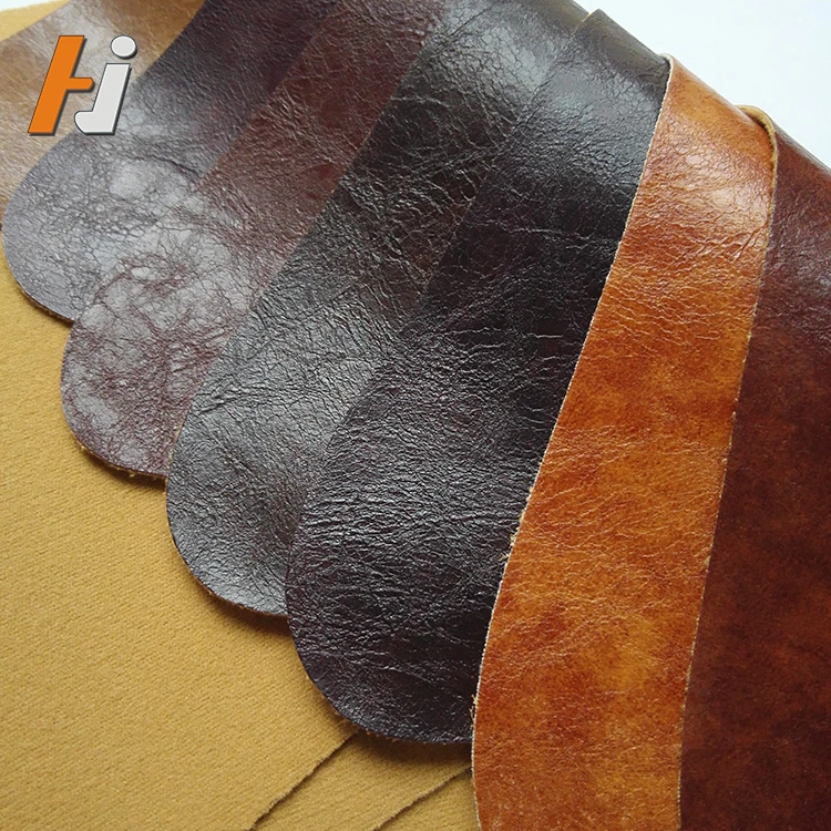 Water Proof Embossed Oil Wax Leather PU Synthetic Artificial Leather For Sofa Set Furniture Motorcycle Seat Shoulder Tote Bag