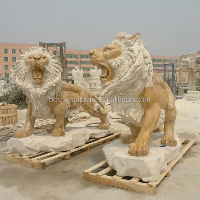 carving stone lion large chinese foo dog outdoor statues marble lion statues sculpture
