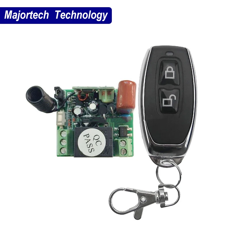 433Mhz Universal Wireless Remote Control Switch AC 250V 110V 220V 2CH Relay Receiver Module and 2pcs RF 433 Mhz Remote Controls