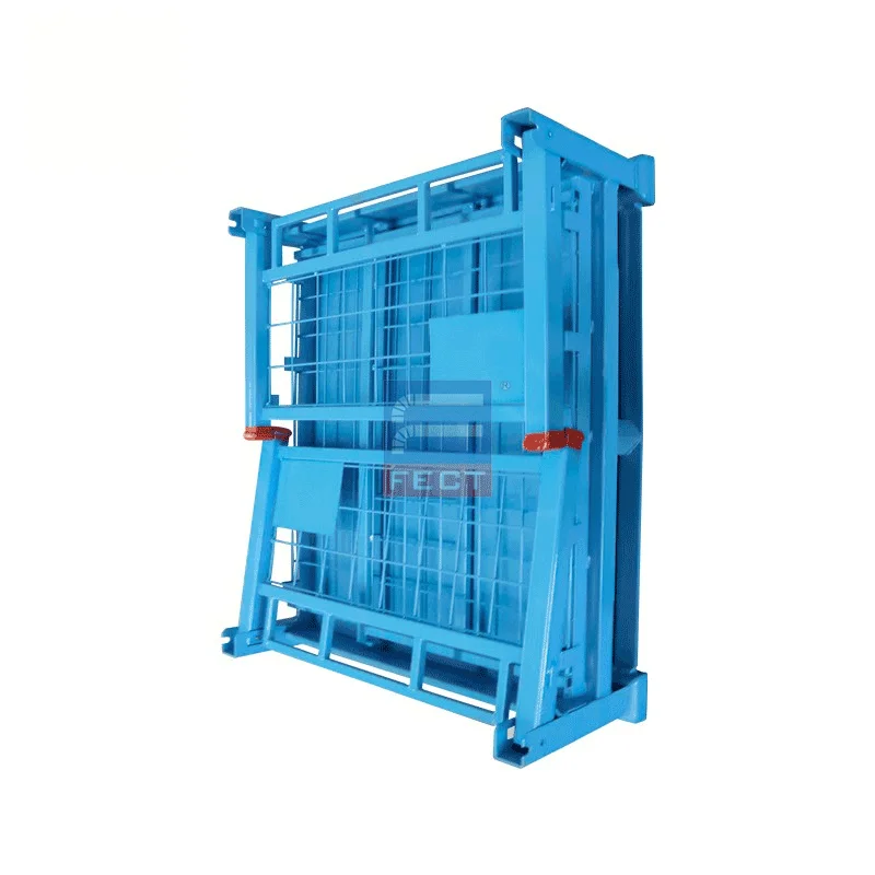 Powder Coating Steel Wire Mesh Pallet Box/crate Warehouse Mesh Cage With Wheels