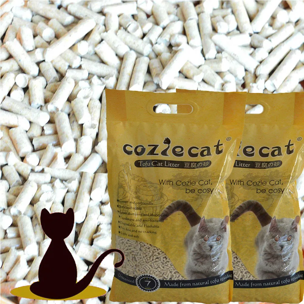 соя тофу супер новый технологии качество популярный гранулы сьедобный антибактериальный наполнитель для кошек