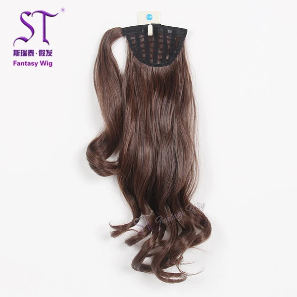Body Wave Snap On Wrap Around Long Synthetic Hairpieces Ponytail Hair Attachment