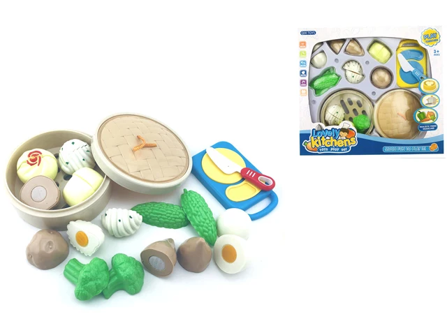 Funny Kitchen Toys Cutting Vegetable Toy Set For Kids Role Playing Cooking Game Set With Storage Bucket And Playing Table