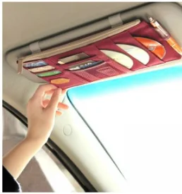 Многофункциональная автомобильная сумка для хранения солнцезащитного козырька, держатель для компакт-дисков, подвесная сумка для телефона