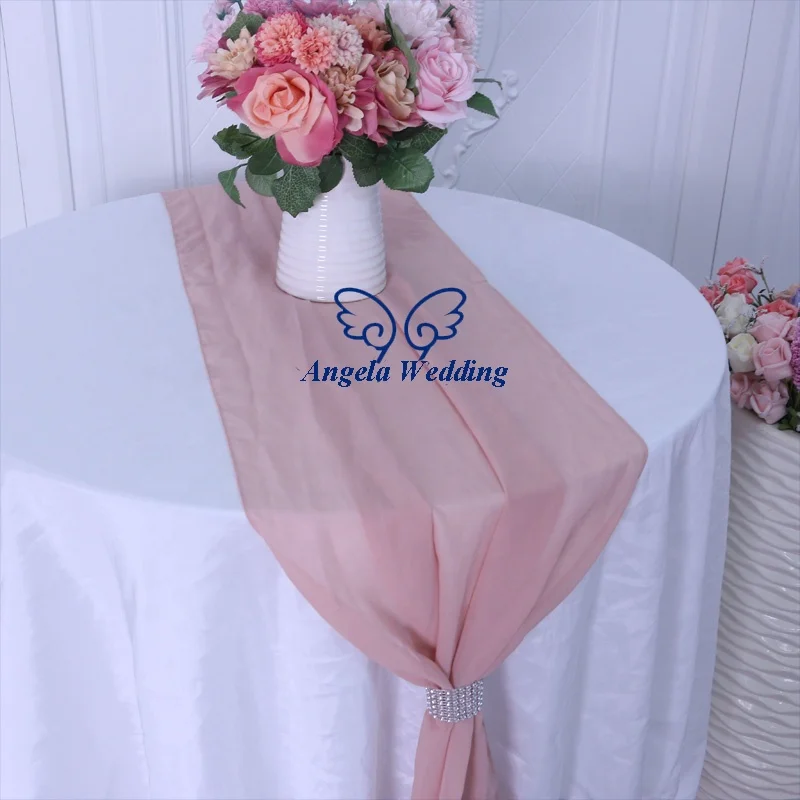 RU013V популярный цвет на заказ пляжная Свадебная мягкая пыльная Розовая Шифоновая скатерть