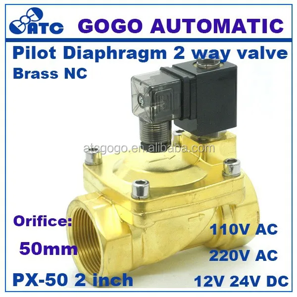 GOGOATC 12v Water Solenoid Valves 3/8 Inch 2 Way Pneumatic Control pilot Diaphragm Valve