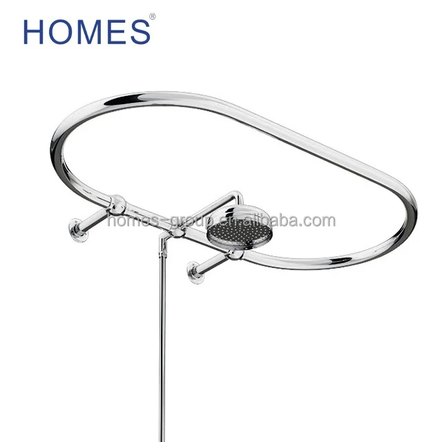 
Traditional 1200 x 630mm Shower Curtain Rail with Shower Rose 